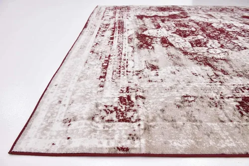 Vista 412 de Unique Loom Colección Sofia - Alfombra de área Salle Garnier (7' 1" x 10' Rectángulo, Borgoña/ Marfil)