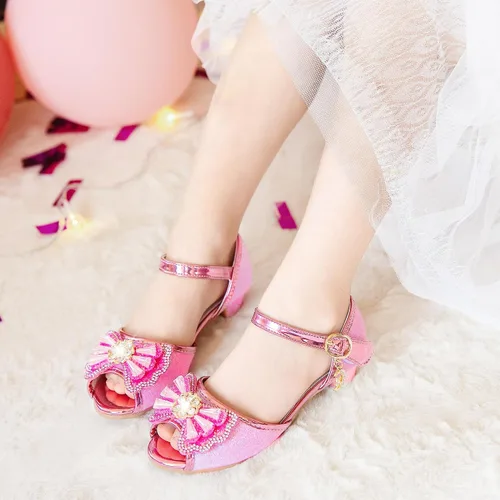 Vista 2 de Osinnme - Sandalias de boda para niña pequeña y grande