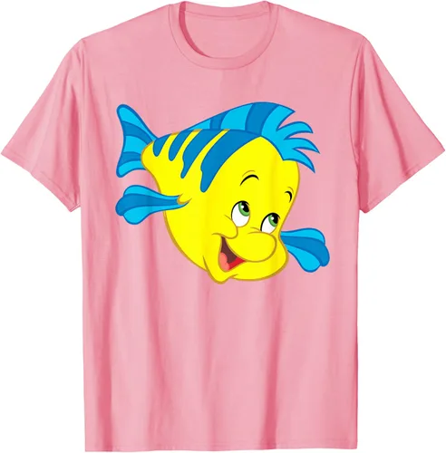 Vista 110 de Disney Camiseta de disfraz de cara grande de la Sirenita Flounder Sidekick