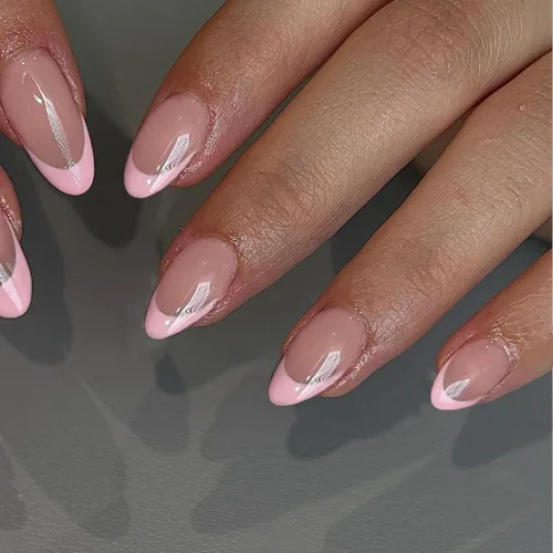 Vista 28 de 30 Uñas Postizas de Punta Francesa Negra a Presión, Uñas de Almendra Cortas para Presionar, Uñas Postizas Cortas en Forma de Almendra, Uñas