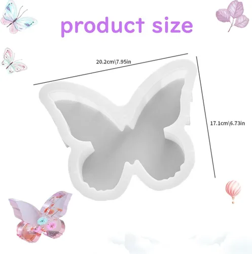 Vista 2 de Molde de resina para sujetalibros de mariposa grande 3D, molde de silicona para organizar libros, decoración artística para el hogar, molde