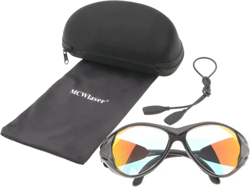 Vista 7 de MCWlaser Gafas de seguridad láser de CO2 10600nm Gafas de seguridad OD5+Profesional de protección láser tipo reflectante