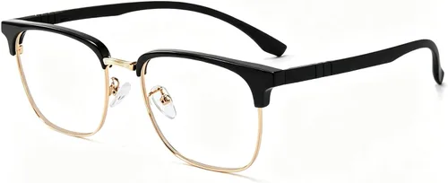 Vista 16 de GUDVUE Gafas de bloqueo de luz azul para hombre, gafas rectangulares ligeras