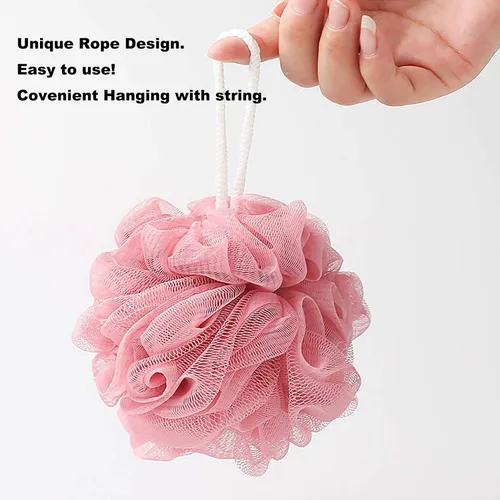 Vista 5 de Mesh Pouf Bath Sponge Exfoliating Shower Ball Pom Cleaning Accessory