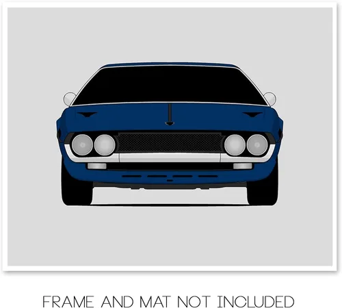 Vista 2 de Custom Car Posters Handmade Poster compatible with Lamborghini Espada (1968-1978) Print Wall Art Décor - 8x10 Satin Print (Unframed)