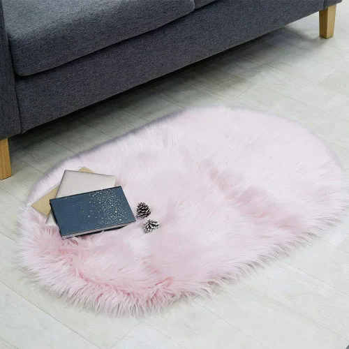 Vista 17 de RosieLily Alfombra de piel sintética ultrasuave de 1.3 x 2 pies, piel de oveja lanuda esponjosa, lavable a máquina, manta decorativa