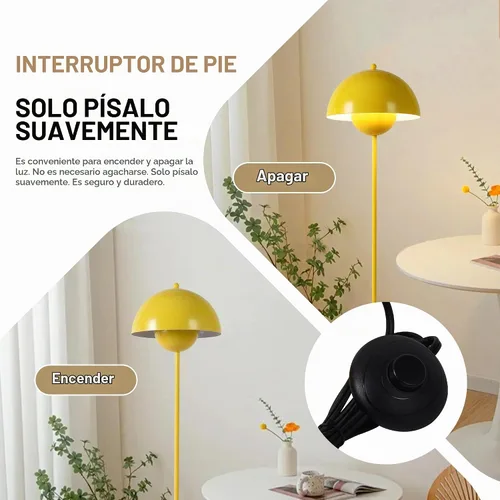 Vista 6 de Lámpara de pie moderna para dormitorio, lámparas de pie altas para sala de estar, lámpara de pie LED bohemia para oficina, lámparas de pie Amarillo