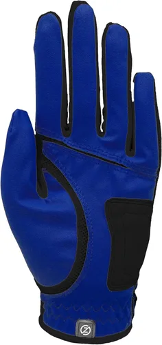 Vista 2 de Guante de golf sintético Zero Friction, de calce por compresión, talla de ajuste universal, para niños Azul