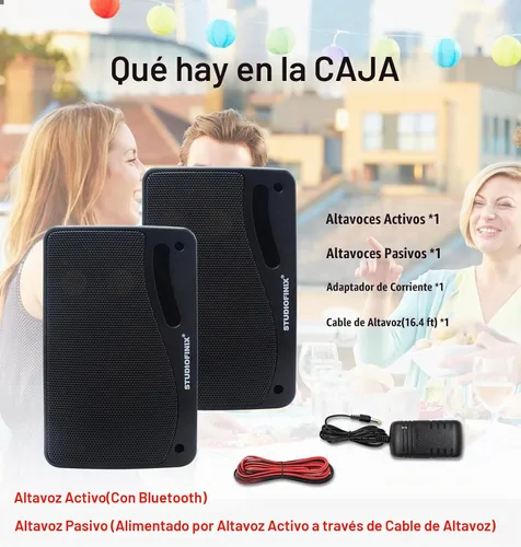 Vista 7 de STUDIOFINIX Altavoces Bluetooth de 3.5 Pulgadas para Exteriores Impermeables con Cable, Altavoces de 3 Vías de 200W de Montaje en Pared Premium