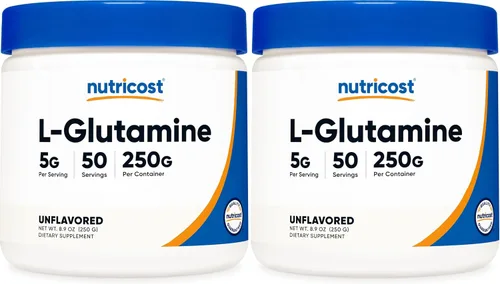 Vista 7 de Nutricost - L-glutamina en polvo, 17.6 onzas (sabor frambuesa azul)