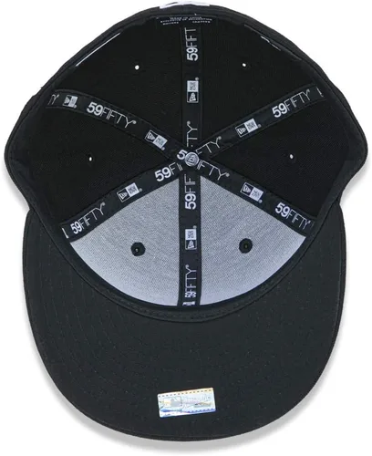 Vista 5 de Gorra New Era para hombres de los New York Yankees. Colección auténtica de gorras MLB 59Fifty, adulto, escarlata Negro