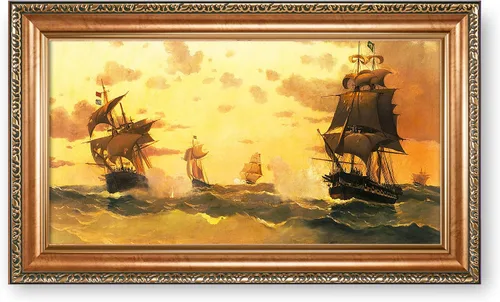 Vista 29 de A&T ARTWORK A Brisk Breeze por Willem van de velde Reproducciones de pintura de velero, impresiones en lienzo giclée para decoración del hogar, 20 x