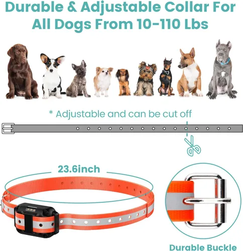 Vista 5 de Collar de entrenamiento para perros con control remoto, collar de choque Pack de 3 collares de PVC en amarillo mixto+naranja+negro