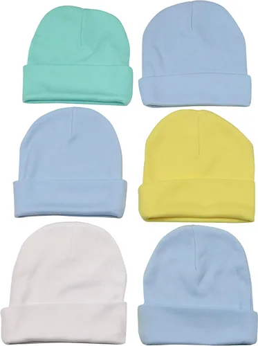 Vista 9 de ToBeInStyle Paquete de 3, 5 o 6 gorros cómodos de algodón de doble capa para bebés recién nacidos