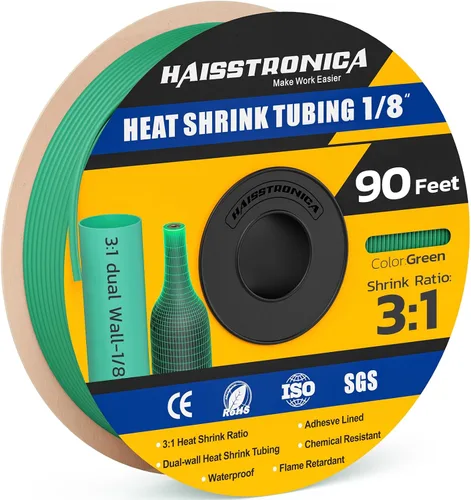 Vista 53 de haisstronica Tubo termorretráctil 3:1, relación de encogimiento, tubo termorretráctil de grado marino forrado con adhesivo para el hogar, automoción