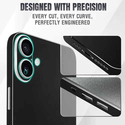 Vista 3 de 2 piezas de Skin Wrap compatibles con iPhone 16 Plus – Película protectora de vinilo delgada para lados y espalda – Ajuste elegante, aspecto premium
