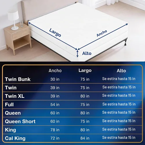 Vista 7 de Protector de colchón todo en uno, funda con cremallera, resistente al agua y a las manchas, protección de triple sellado, RV Short Twin, color blanco
