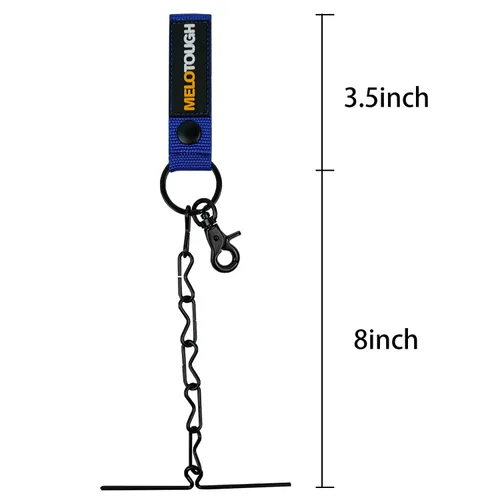 Vista 7 de MELOTOUGH Tanga de cinta para cinturón de herramientas, cintura electricistas, cadena con llavero y gancho de gatillo, color azul, 1 paquete