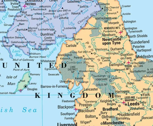 Vista 2 de Cool Owl Maps - Póster de pared (24 x 27 pulgadas), diseño de mapas de Reino Unido e Irlanda (papel)