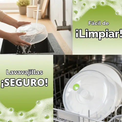 Vista 5 de Flexzion Juego de 5 fundas para platos de microondas, sin BPA, con ventilación de vapor ajustable, aptas para lavavajillas, cubiertas de plástico