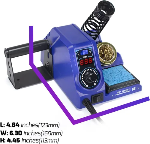 Vista 3 de Estación de soldadura WEP 926LED V3 130W MAX Kit de soldador con alambre de soldadura, 5 puntas de soldadura, pinzas, soldador de mecha, limpiador