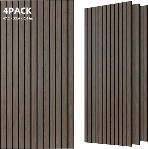 Vista 16 de TO-TH Juego de 4 paneles de pared insonorizados de 47.2 x 23.6 pulgadas con aspecto de madera, absorben el sonido, paneles acústicos grandes