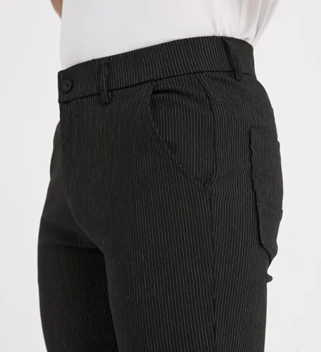 Vista 5 de Plaid&Plain Pantalones a cuadros para hombre, pantalones de vestir ajustados para hombre, pantalones chinos ajustados para hombre