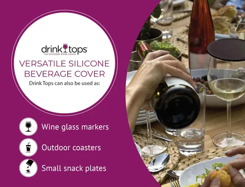 Vista 6 de Drink Tops Tap & Seal - Cubierta para vasos de bebida al aire libre, succiona suavemente a los vasos para mantener las partículas fuera y reducir