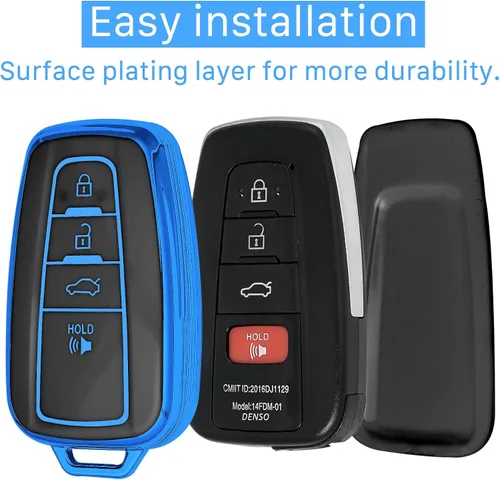 Vista 4 de Kirsnda Funda para llavero compatible con Toyota Camry RAV4 Highlander Avalon C-HR, Prius, Corolla, ect Accesorios para llaves remotas inteligentes