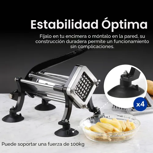 Vista 5 de New Star Foodservice 43204 Cortador de papas fritas de grado comercial con patas de succión, cuchillas de 1/2 pulgada y 3/8 pulgadas, edición