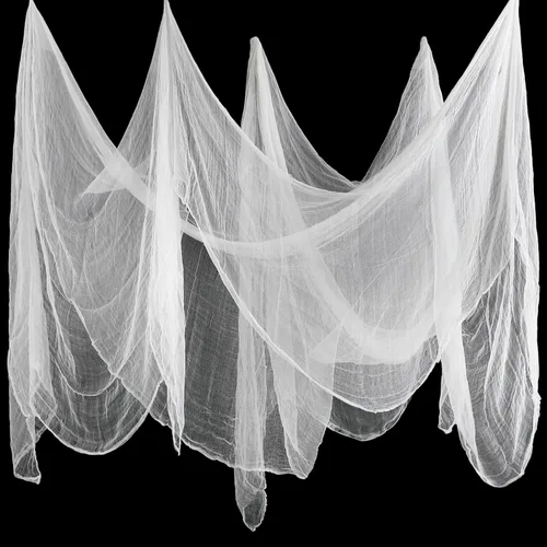 Vista 17 de Boao Halloween Cheese Cloth 35.43 x 393.7 Inch Sage Green Cheesecloth Roll for Crafts Large Cotton Muslin Gauze Fabric for Halloween Outdoor &