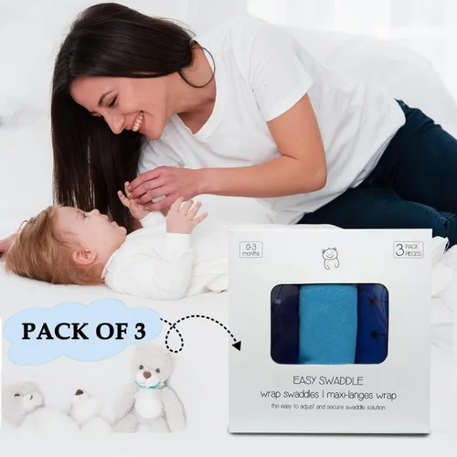 Vista 7 de 3 Pack Bolsas de Envoltura Orgánicas Para Recién Nacidos, Niñas, Niños, Bolsa de Recién Nacido Suave y Acogedora, Mantas de Envoltura para Guardería