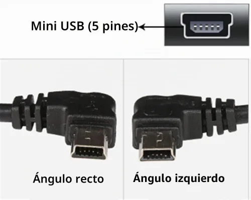 Vista 8 de 3M USB A a Mini B Cable USB de 90 grados de sincronización de datos con 5 clips de cableado para Nextbase Dash Cam Car GPS Navigator DVR Cámara