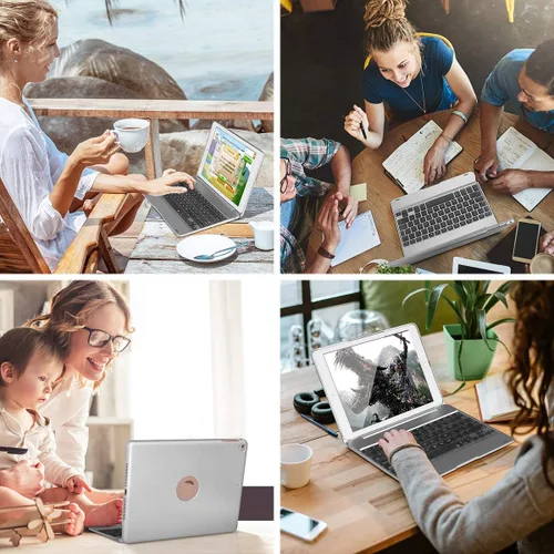 Vista 7 de NOKBABO Teclado para iPad 6ª generación, compatible con iPad Pro 9.7 pulgadas, para iPad 5ª generación, para iPad Air 2 y 1 teclado, 130 ° Smart