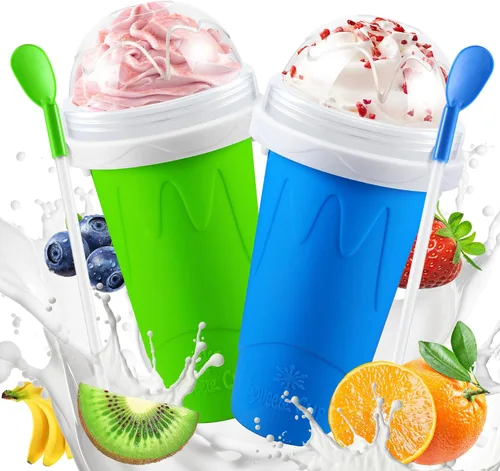 Vista 9 de Taza de Fabricante de Slushie, Tazas de Slushie DIY Mágicas de Presión, Tazas Portátiles Congeladas para Licúados, Yogur y Helado, Taza Reutilizable
