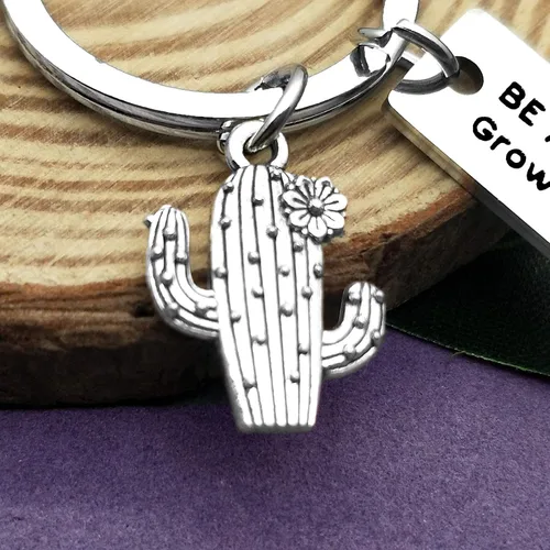 Vista 3 de Llavero de regalo de cactus divertido regalo inspirador joyería de cactus regalo para hijo hija cactus amante de los cactus regalo motivacional