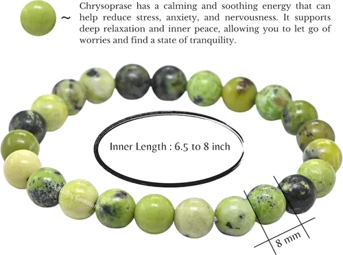 Vista 269 de Amazing Gemstone Pulsera de cristal para mujeres y hombres, pulsera de cristal curativo de protección, pulsera elástica con cuentas de piedras