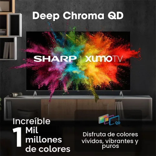 Vista 3 de Sharp 4TC50HP7050U 50 pulgadas Clase Aquos QLED 4K Ultra HD Xumo Smart TV