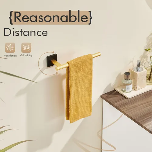 Vista 7 de KOKOSIRI Barra de toallas de baño, soportes para toallas de mano, montaje en pared, inodoro, gabinete de cocina, soporte de papel, acero inoxidable
