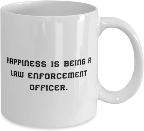 Vista 2 de Happiness Is. Law enforcement officer 11oz 15oz Mug, Unique Idea Law enforcement officer Gifts, Cup For Coworkers from Coworkers, Police officer