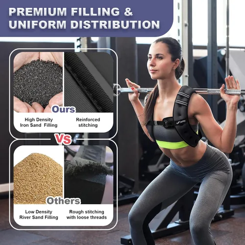 Vista 2 de Chaleco con peso unisex, con franja reflectante para correr, entrenamiento, caminar, entrenamiento de fuerza, pérdida de peso, fitness