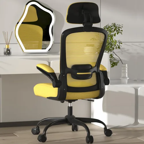 Vista 15 de Mimoglad Silla de oficina, silla de escritorio ergonómica de respaldo alto con soporte lumbar ajustable y reposacabezas, silla giratoria con Todo