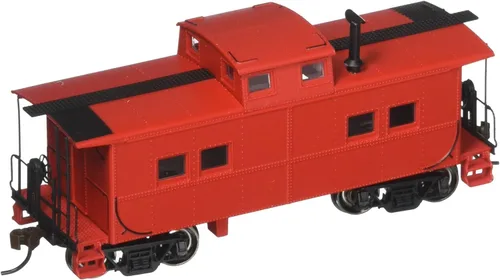 Vista 2 de Bachmann Trenes pintados, sin letras - Caboose Red Northeast Steel Caboose. Escala HO, plata