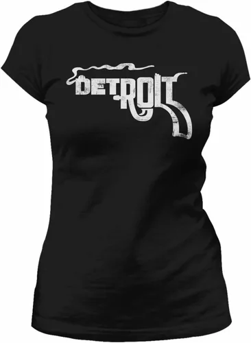 Vista 31 de Detroit Smoking Gun - Camisa para hombre y mujer, estilo vintage, suave Negro
