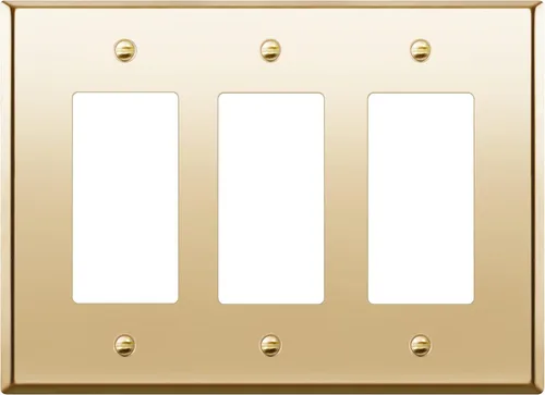 Vista 9 de ENERLITES Placa decorativa doble de metal para interruptor o receptáculo, placa de pared de acero inoxidable, resistente a la corrosión