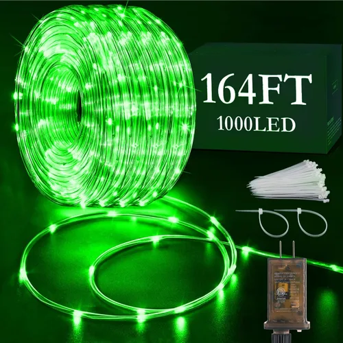 Vista 11 de KNONEW - Guirnalda de luces de 164 pies con 1000 luces LED para exteriores, luces de cuerda impermeables para exteriores con 8 modos, tubo