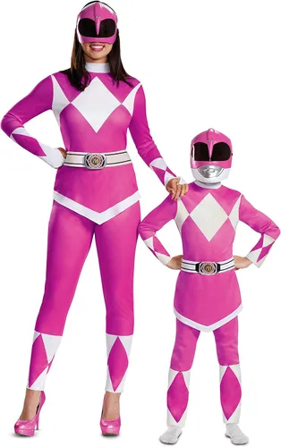 Vista 3 de Disguise Pink Ranger - Disfraz infantil de lujo, color rosa, talla (4-6x)