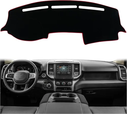 Vista 5 de Funda para alfombrilla de tablero personalizada, consola central interior compatible con Dodge Ram Big Horn Laramie 1500 2500 3500 Pickup 2019 2020