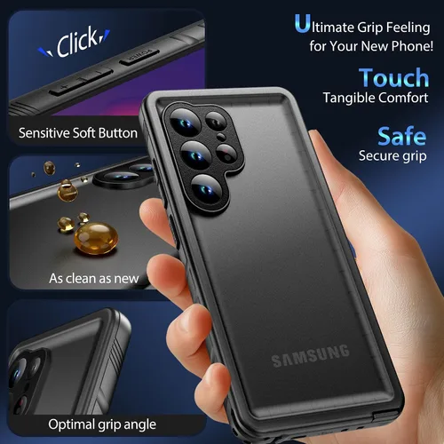 Vista 8 de SPORTLINK - Funda impermeable para Samsung Galaxy S25 Ultra, protector de pantalla integrado a prueba de golpes y polvo, cubierta protectora