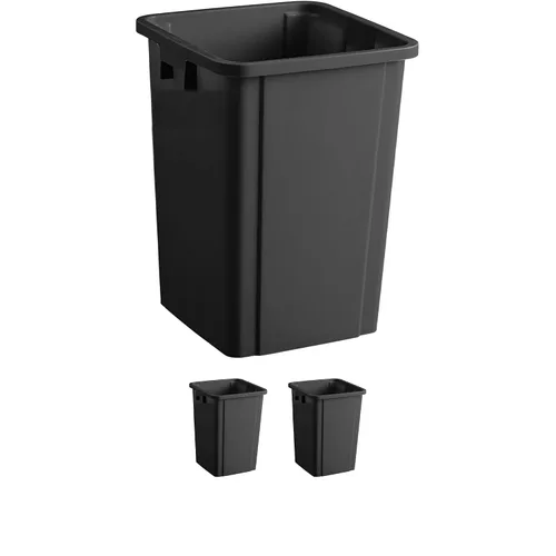 Vista 29 de Bote de basura cuadrado negro de 19 galones para restaurante, papelera comercial, papelera de plástico alto, papelera industrial, papelera cuadrada